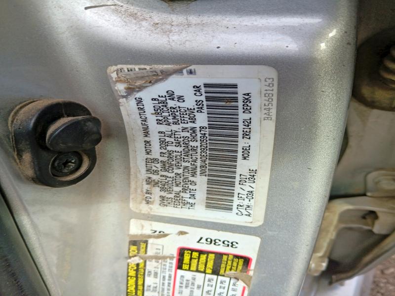 64334016 :رقم المزاد ، 1NXBU40E39Z059478 vin ، 2009 Toyota Corolla مزاد بيع