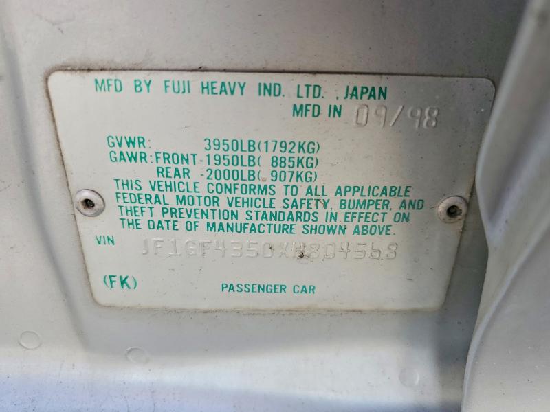 Aukcja sprzedaży 1999 Subaru Impreza, vin: JF1GF4350XH804568, numer aukcji: 65564766