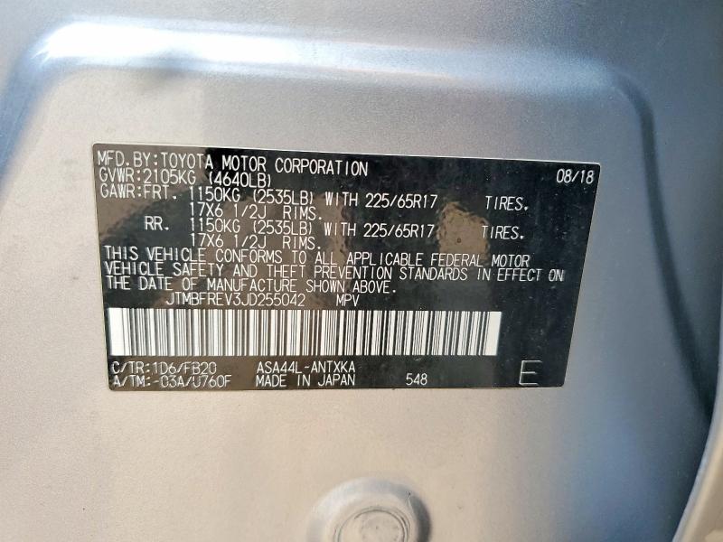 Продаж на аукціоні авто 2018 Toyota Rav4, vin: JTMBFREV3JD255042, номер лоту: 64388546