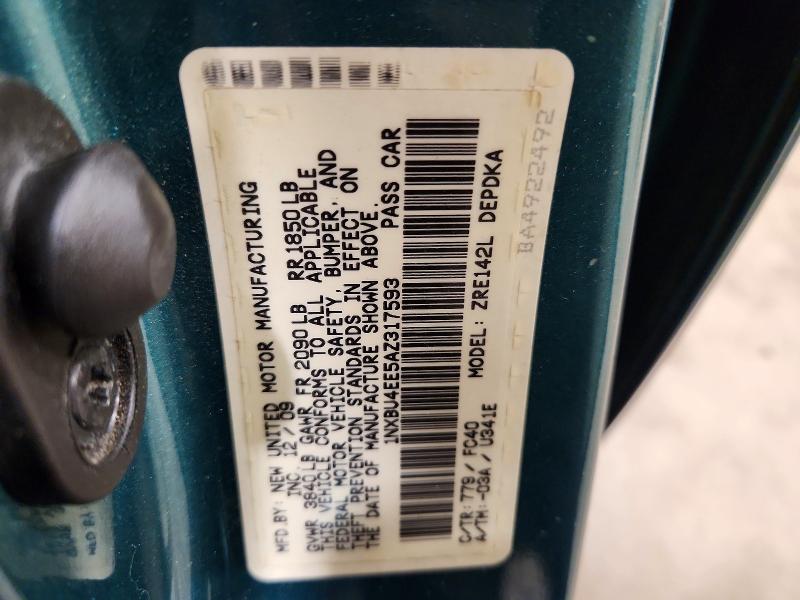 Продажа на аукционе авто 2010 Toyota Corolla, vin: 1NXBU4EE5AZ317593, номер лота: 63872336