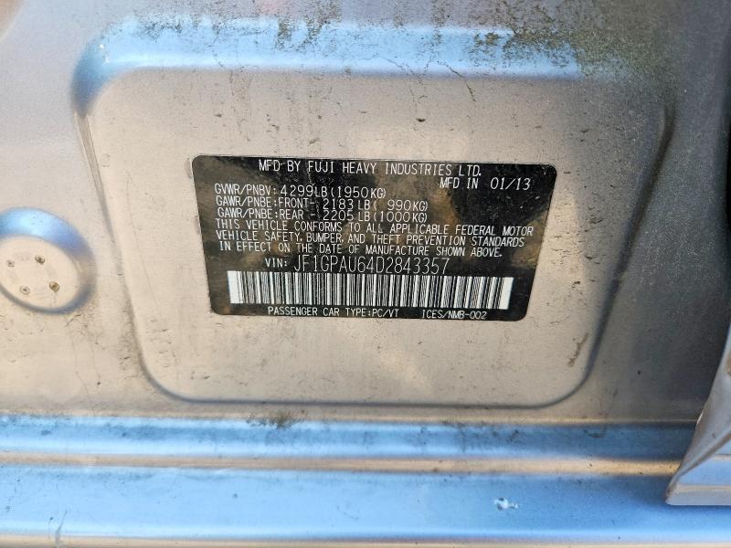 Aukcja sprzedaży 2013 Subaru Impreza, vin: JF1GPAU64D2843357, numer aukcji: 64985046