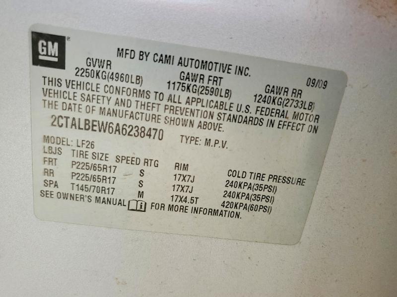 Продаж на аукціоні авто 2010 Gmc Terrain, vin: 2CTALBEW6A6238470, номер лоту: 63687456