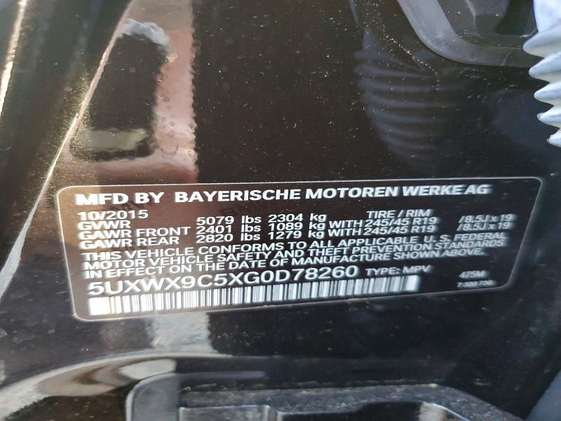 Продаж на аукціоні авто 2016 Bmw X3, vin: 5UXWX9C5XG0D78260, номер лоту: 66302576
