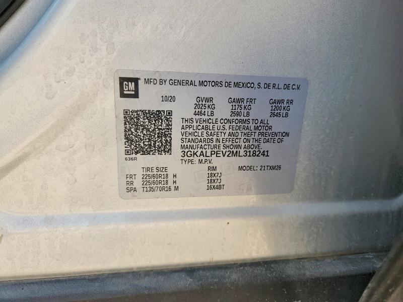 2021 Gmc Terrain მანქანა იყიდება აუქციონზე, vin: 3GKALPEV2ML318241, აუქციონის ნომერი: 61973526