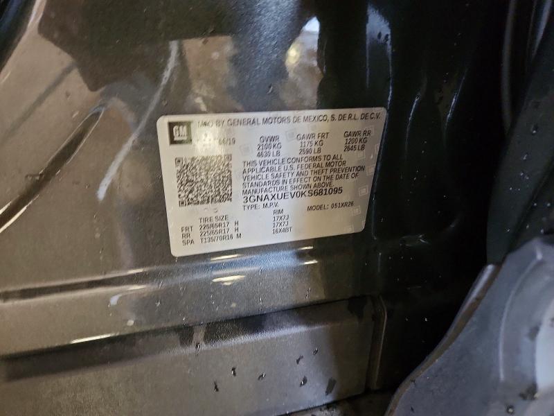 Aukcja sprzedaży 2019 Chevrolet Equinox, vin: 3GNAXUEV0KS681095, numer aukcji: 64740366