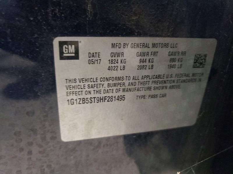 Продажа на аукционе авто 2017 Chevrolet Malibu, vin: 1G1ZB5ST9HF281495, номер лота: 64182466