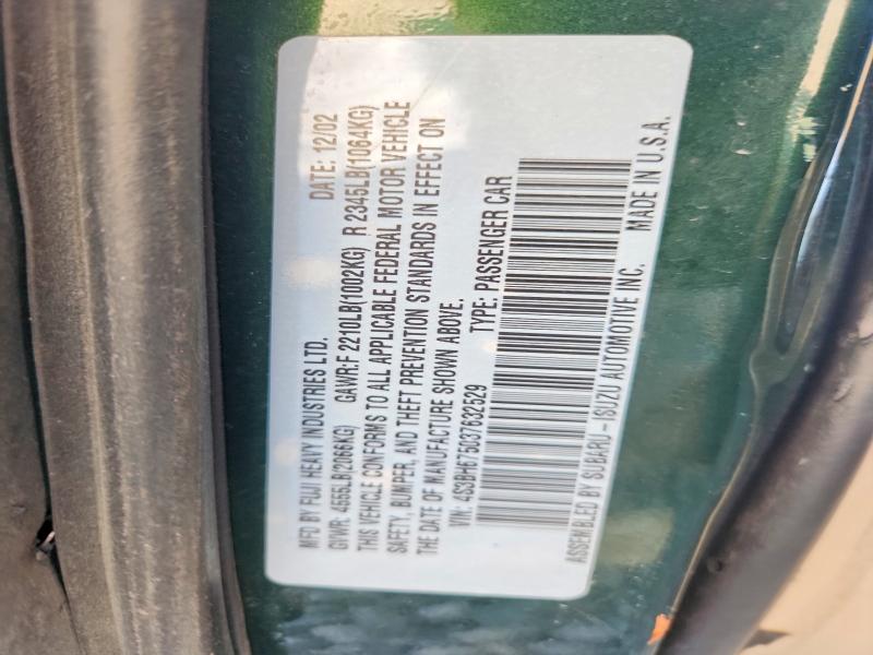 Aukcja sprzedaży 2003 Subaru Legacy, vin: 4S3BH675037632529, numer aukcji: 65898346