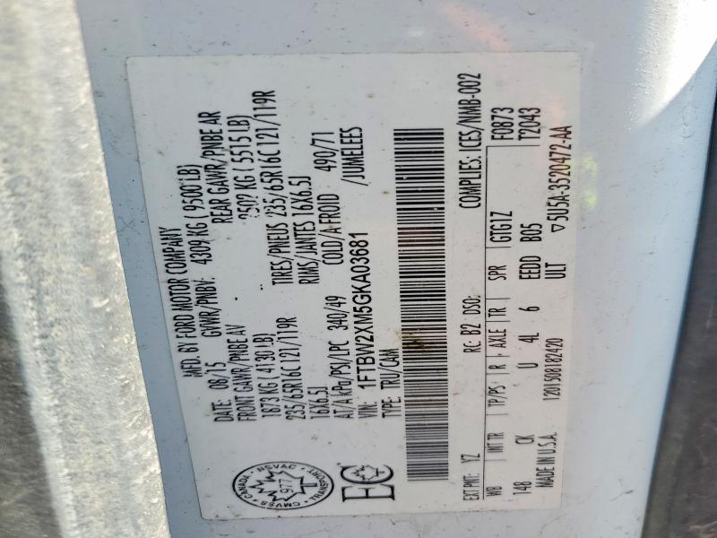 Продаж на аукціоні авто 2016 Ford Transit, vin: 1FTBW2XM5GKA03681, номер лоту: 63692866