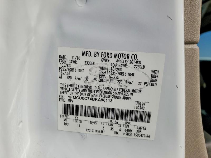 65945556 :رقم المزاد ، 1FMCU0C74BKA88113 vin ، 2011 Ford Escape مزاد بيع