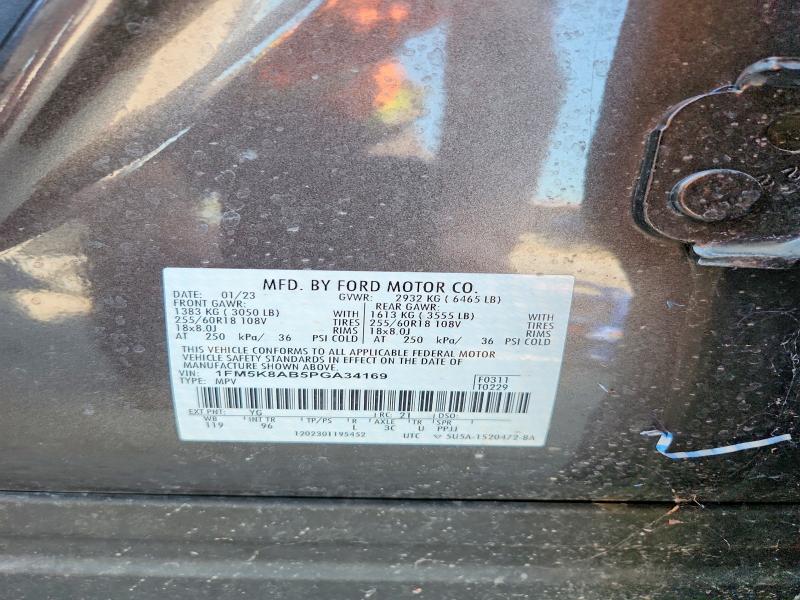 64077506 :رقم المزاد ، 1FM5K8AB5PGA34169 vin ، 2023 Ford Explorer مزاد بيع