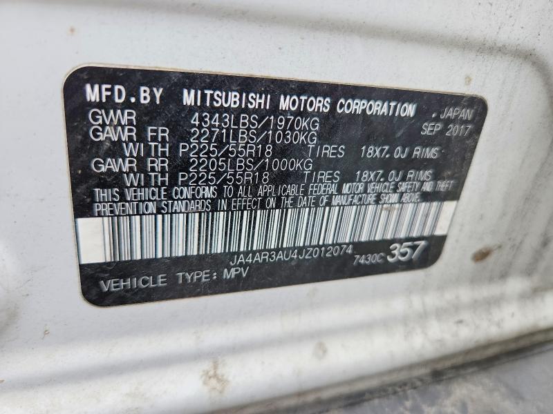 64202286 :رقم المزاد ، JA4AR3AU4JZ012074 vin ، 2018 Mitsubishi Outlander Sport مزاد بيع