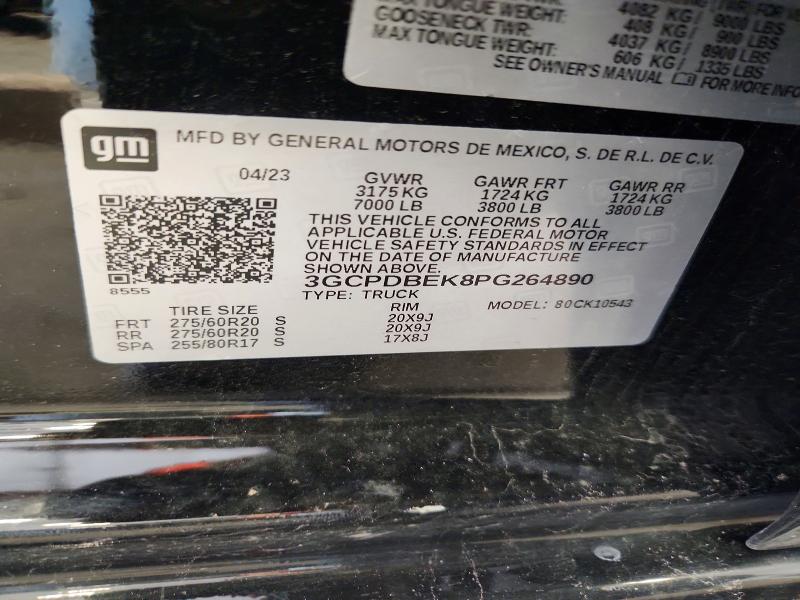 63716916 :رقم المزاد ، 3GCPDBEK8PG264890 vin ، 2023 Chevrolet Silverado مزاد بيع