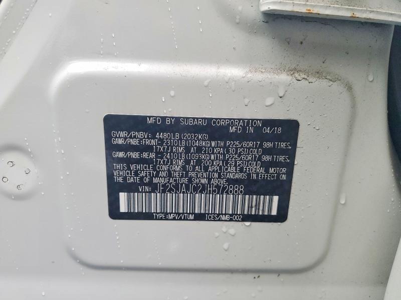Продажа на аукционе авто 2018 Subaru Forester, vin: JF2SJAJC2JH572888, номер лота: 63434526
