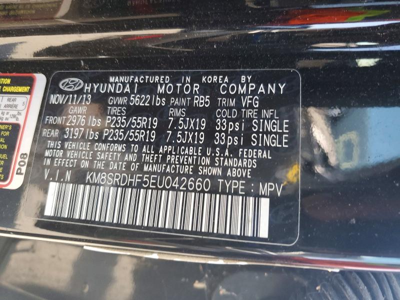 Продаж на аукціоні авто 2014 Hyundai Santa Fe, vin: KM8SRDHF5EU042660, номер лоту: 61645436