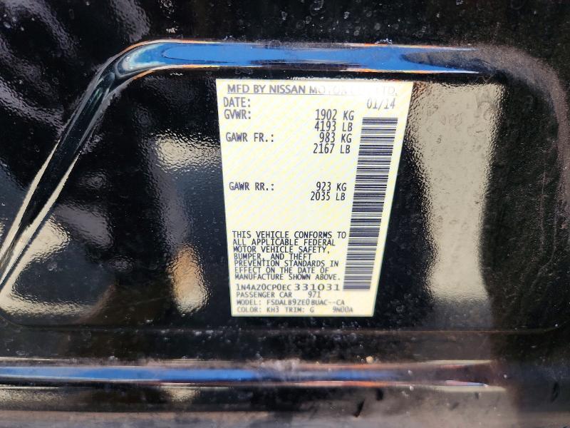 2014 Nissan Leaf მანქანა იყიდება აუქციონზე, vin: 1N4AZ0CP0EC331031, აუქციონის ნომერი: 66147916