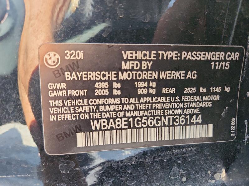 Aukcja sprzedaży 2016 Bmw 320, vin: WBA8E1G56GNT36144, numer aukcji: 65053826
