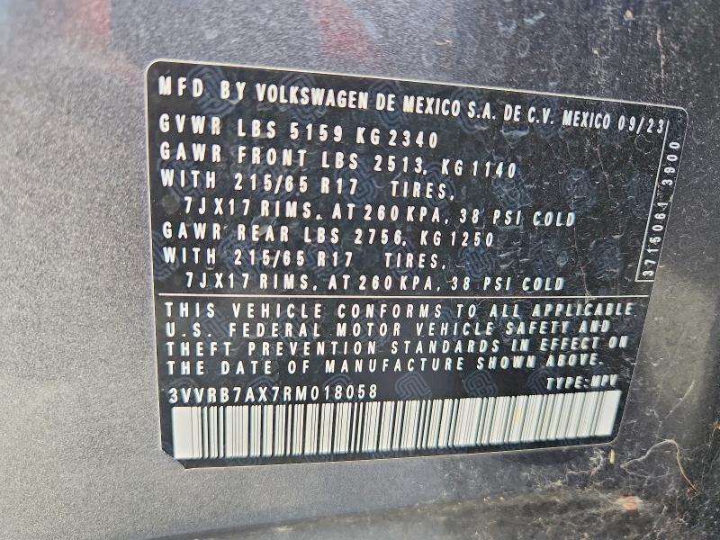 Aukcja sprzedaży 2024 Volkswagen Tiguan, vin: 3VVRB7AX7RM018058, numer aukcji: 64474046
