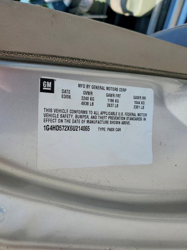 Продажа на аукционе авто 2006 Buick Lucerne, vin: 1G4HD572X6U214065, номер лота: 63294186