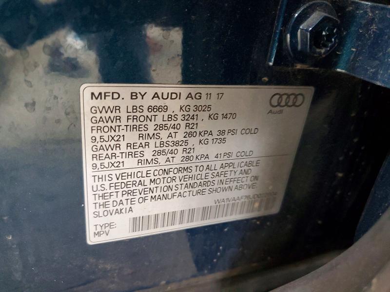 Продаж на аукціоні авто 2018 Audi Q7, vin: WA1VAAF76JD022604, номер лоту: 67039276