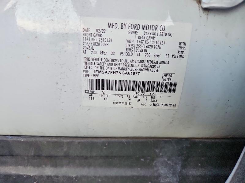 Продажа на аукционе авто 2022 Ford Explorer, vin: 1FMSK7FH7NGA61977, номер лота: 66040336