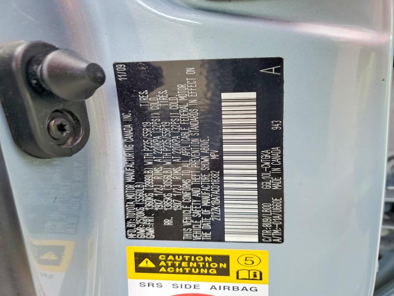 64115596 :رقم المزاد ، 2T2ZK1BA7AC018382 vin ، 2010 Lexus Rx مزاد بيع