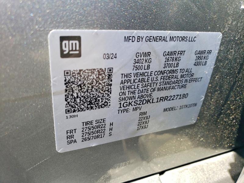 Продажа на аукционе авто 2024 Gmc Yukon, vin: 1GKS2DKL1RR227180, номер лота: 66387806