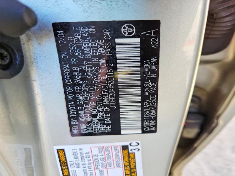 64969856 :رقم المزاد ، JTDBE30KX53011512 vin ، 2005 Toyota Camry مزاد بيع