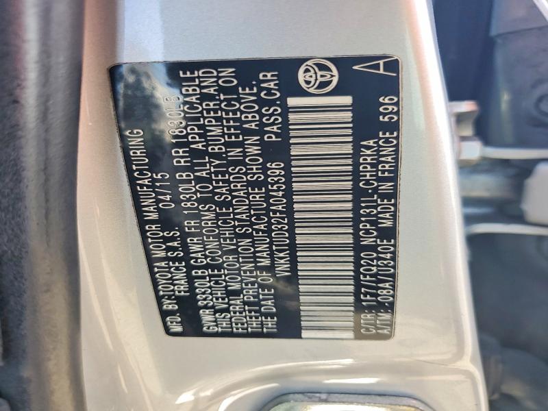 Продажа на аукционе авто 2015 Toyota Yaris, vin: VNKKTUD32FA045396, номер лота: 64577686