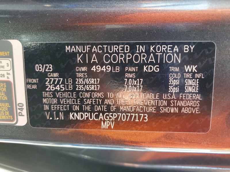 Продаж на аукціоні авто 2023 Kia Sportage, vin: KNDPUCAG5P7077173, номер лоту: 66597176