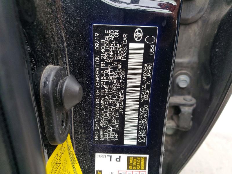 66810086 :رقم المزاد ، JTND4RBE9L3077080 vin ، 2020 Toyota Corolla Hatchback مزاد بيع