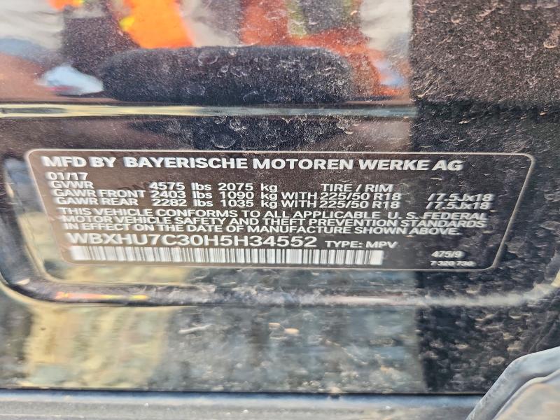 63683526 :رقم المزاد ، WBXHU7C30H5H34552 vin ، 2017 Bmw X1 مزاد بيع