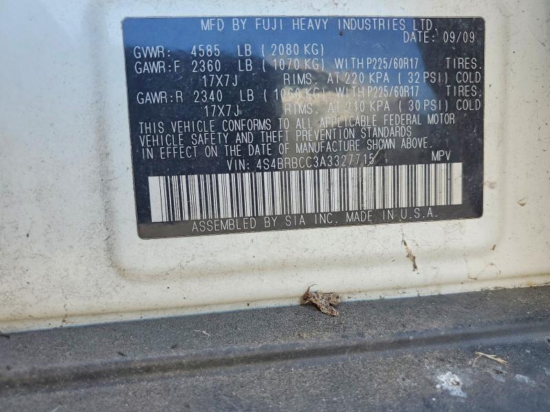Aukcja sprzedaży 2010 Subaru Outback, vin: 4S4BRBCC3A3327715, numer aukcji: 64054926