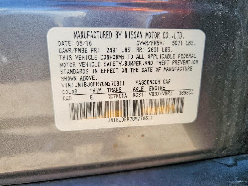 62645786 :رقم المزاد ، JN1BJ0RR7GM270811 vin ، 2016 Infiniti Qx50 مزاد بيع