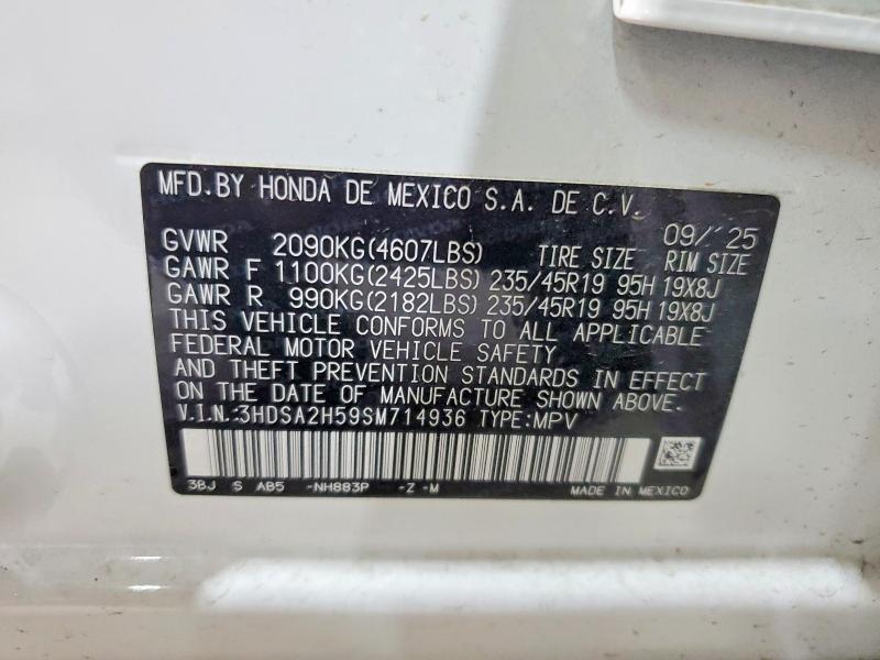 65401796 :رقم المزاد ، 3HDSA2H59SM714936 vin ، 2025 Acura Adx مزاد بيع