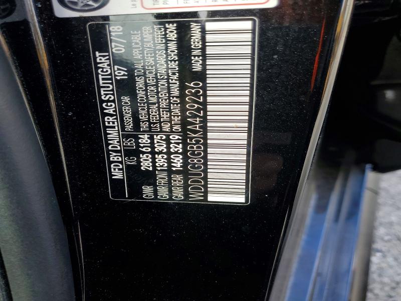 Aukcja sprzedaży 2019 Mercedes-benz S, vin: WDDUG8GB5KA429236, numer aukcji: 67143596