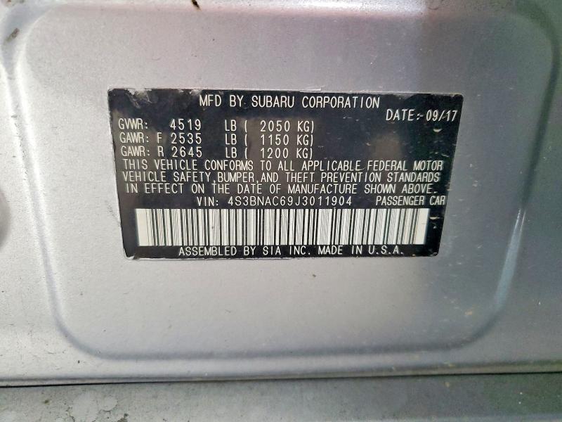 Aukcja sprzedaży 2018 Subaru Legacy, vin: 4S3BNAC69J3011904, numer aukcji: 64443106