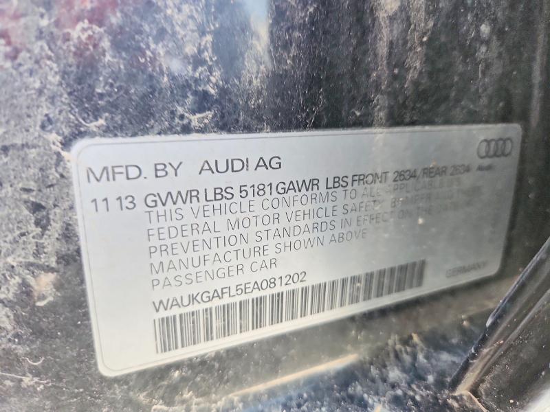 2014 Audi S4 მანქანა იყიდება აუქციონზე, vin: WAUKGAFL5EA081202, აუქციონის ნომერი: 65694186