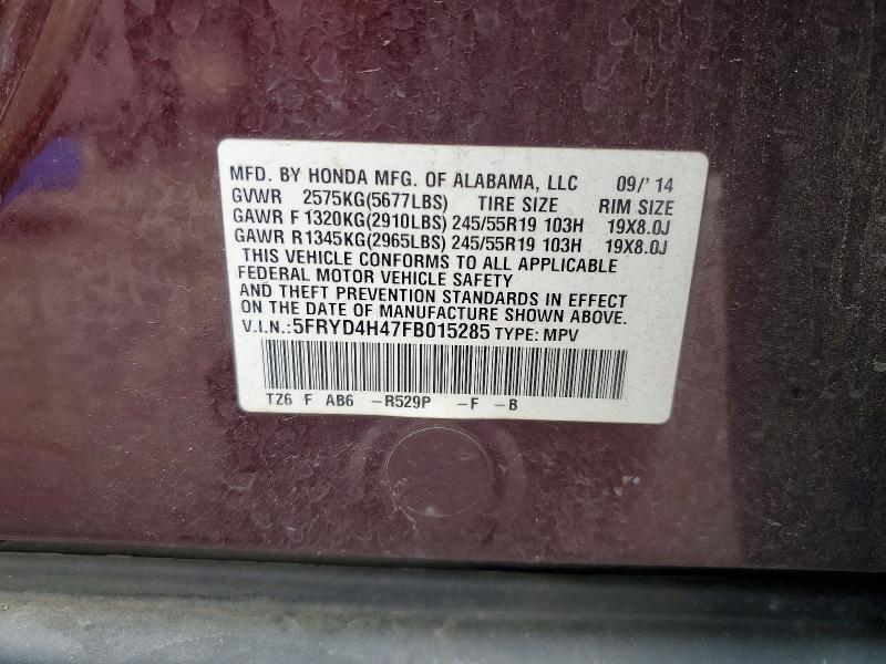 Aukcja sprzedaży 2015 Acura Mdx, vin: 5FRYD4H47FB015285, numer aukcji: 66837386