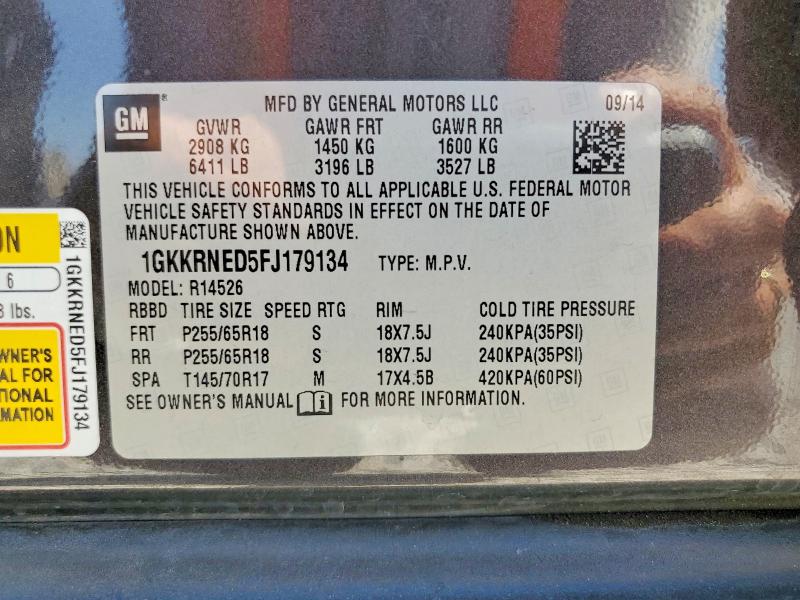 Продажа на аукционе авто 2015 Gmc Acadia, vin: 1GKKRNED5FJ179134, номер лота: 66263116