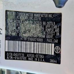 Продажа на аукционе авто 2016 Toyota Camry, vin: 4T1BF1FK6GU216889, номер лота: 64136046
