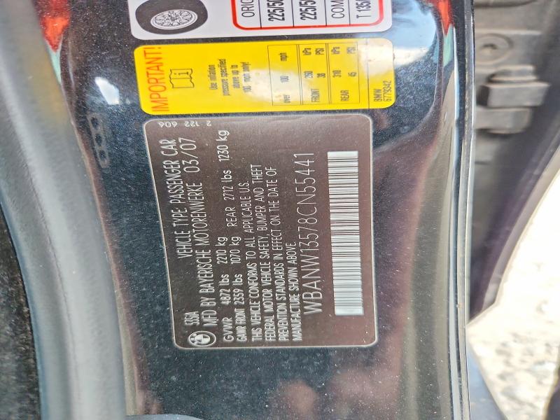 66512346 :رقم المزاد ، WBANW13578CN55441 vin ، 2008 Bmw 535 مزاد بيع