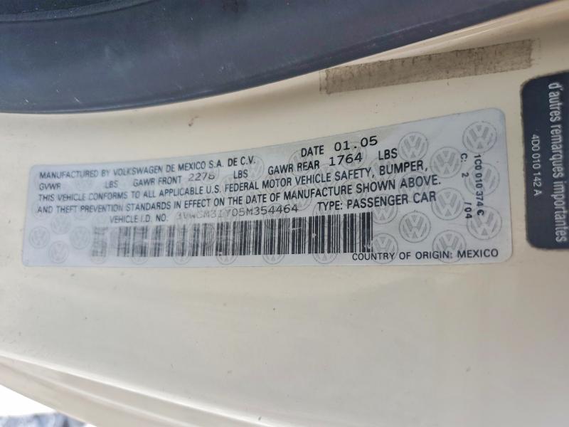 2005 Volkswagen New Beetle მანქანა იყიდება აუქციონზე, vin: 3VWCM31Y05M354464, აუქციონის ნომერი: 65759096