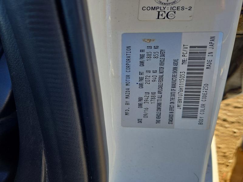 66171066 :رقم المزاد ، JM1BN1U76H1115053 vin ، 2017 Mazda 3 مزاد بيع