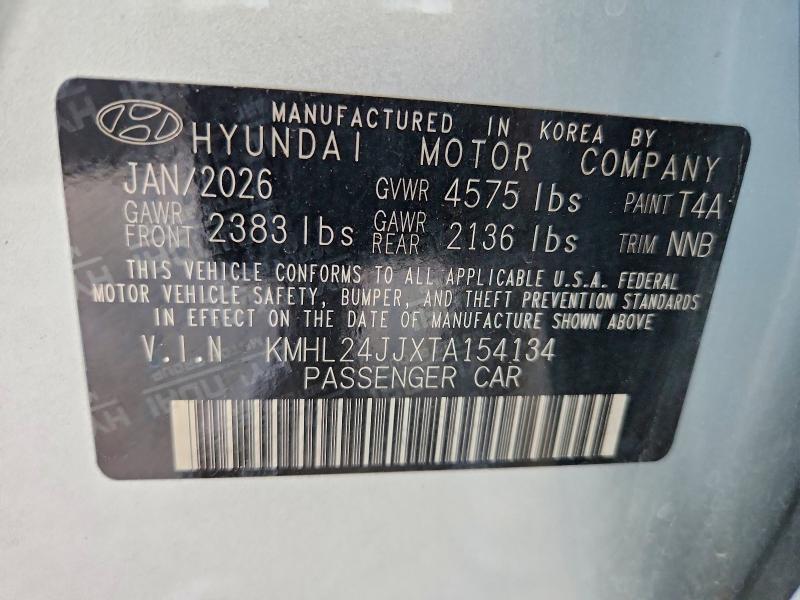 64487346 :رقم المزاد ، KMHL24JJXTA154134 vin ، 2026 Hyundai Sonata Hybrid مزاد بيع