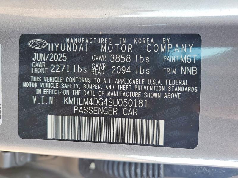 2025 Hyundai Elantra მანქანა იყიდება აუქციონზე, vin: KMHLM4DG4SU050181, აუქციონის ნომერი: 65162296