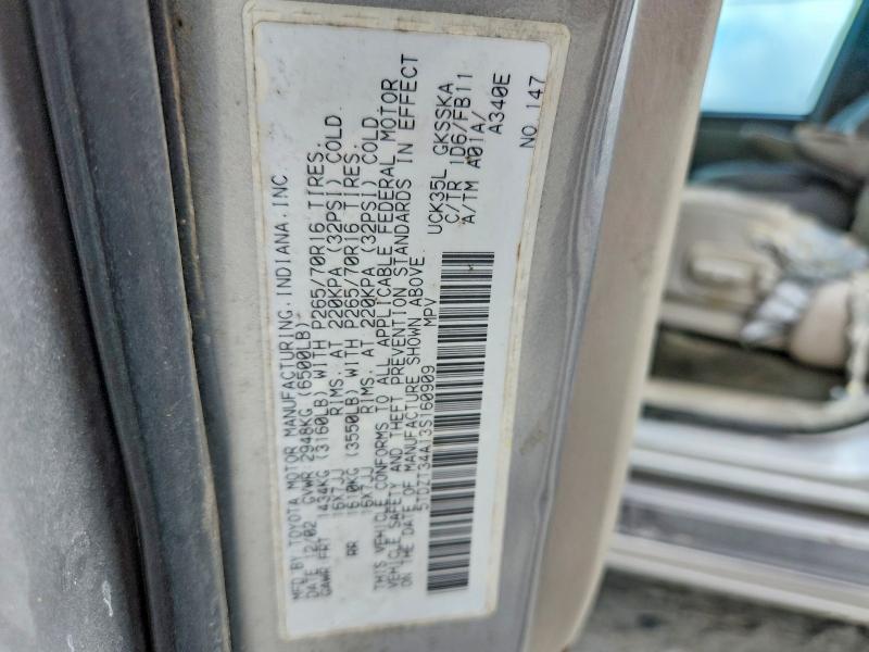 66839106 :رقم المزاد ، 5TDZT34A13S160909 vin ، 2003 Toyota Sequoia مزاد بيع
