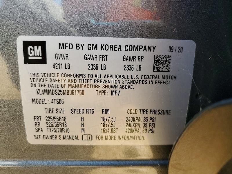 Aukcja sprzedaży 2021 Buick Encore Gx, vin: KL4MMDS25MB061750, numer aukcji: 65787066