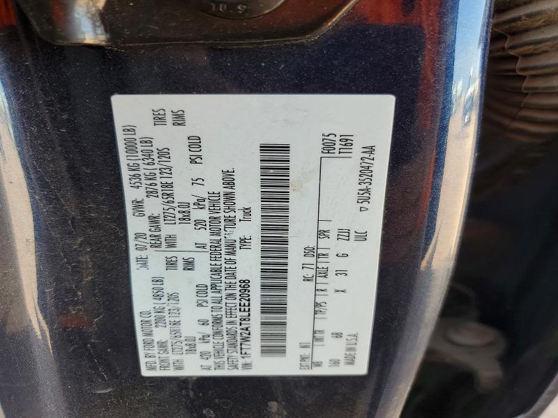 64008806 :رقم المزاد ، 1FT7W2AT8LEE20968 vin ، 2020 Ford F250 مزاد بيع
