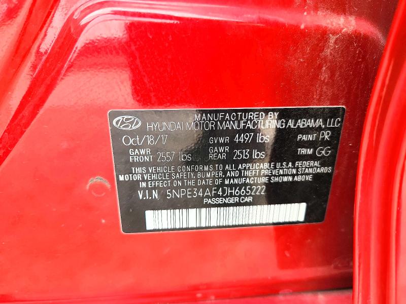 Aukcja sprzedaży 2018 Hyundai Sonata, vin: 5NPE34AF4JH665222, numer aukcji: 66298256