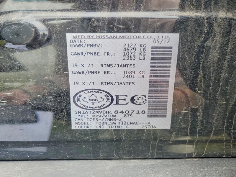 Aukcja sprzedaży 2017 Nissan Rogue, vin: 5N1AT2MV0HC840718, numer aukcji: 64451456